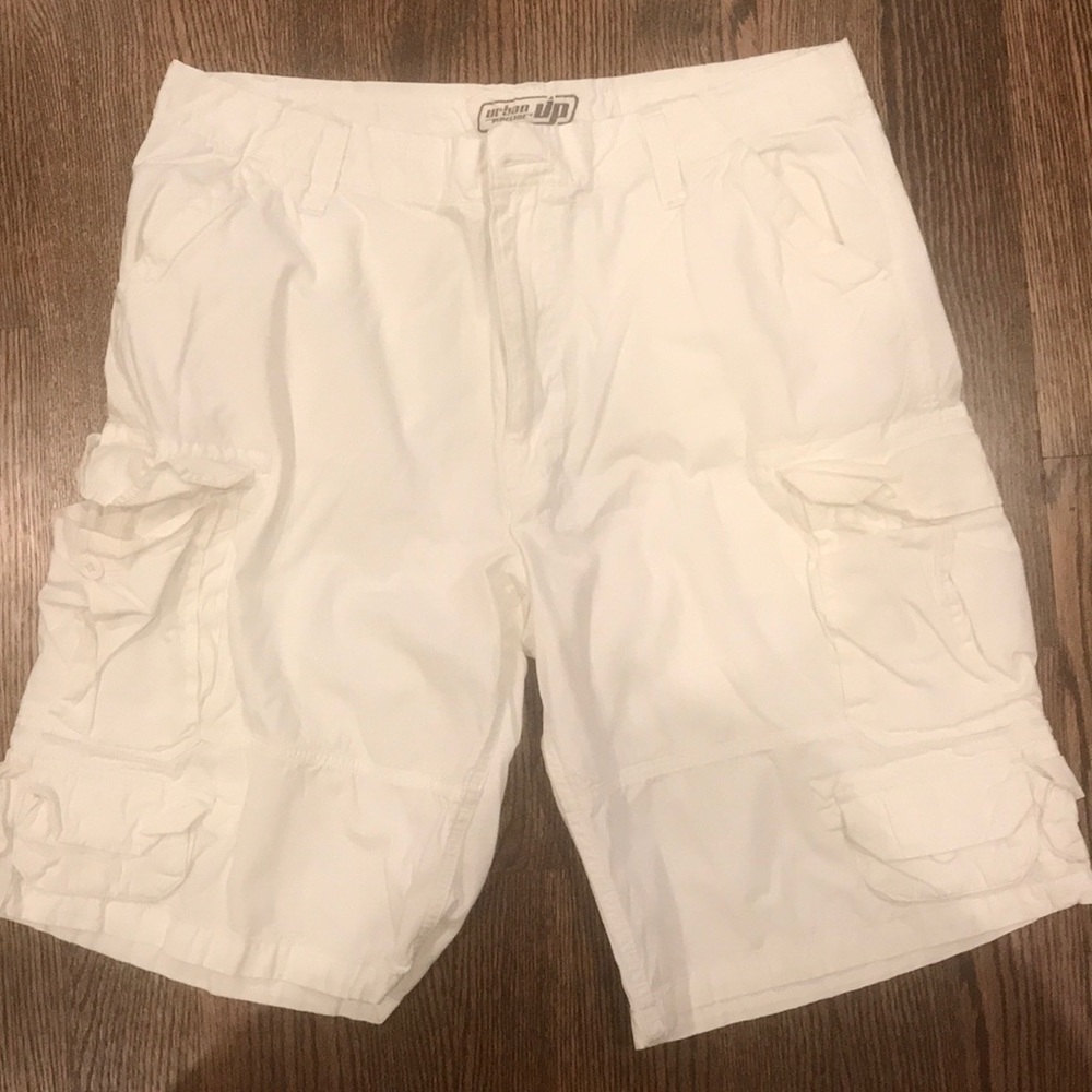 White cargo shorts